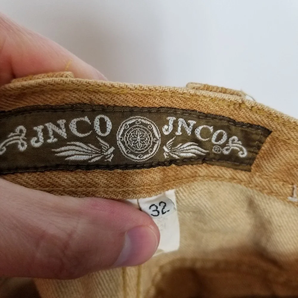VTG JNCO‎ Revatex Men Denim Suede Jeans Sz 32 Brown Belted Durable USA